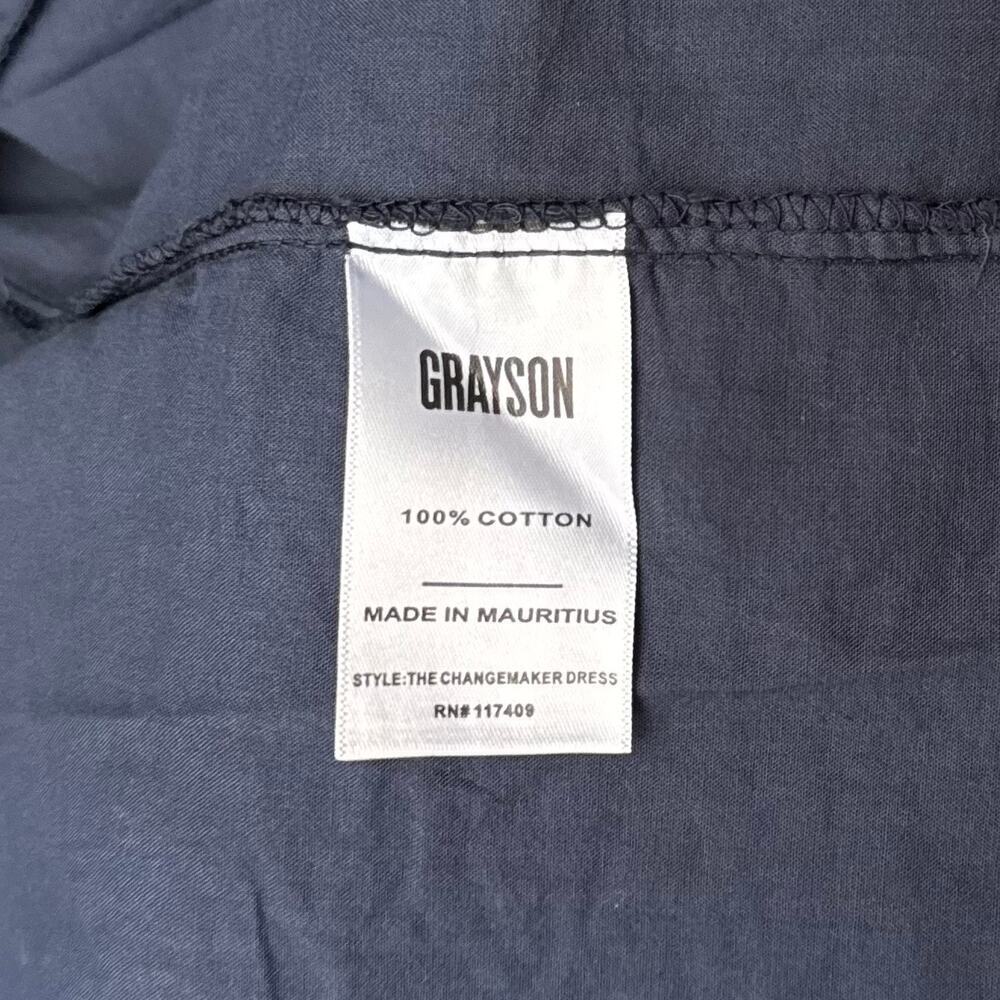 Grayson The Changemaker Cotton Oversized Relaxed Fit Dress in Navy Blue Size M - Picture 7 of 9